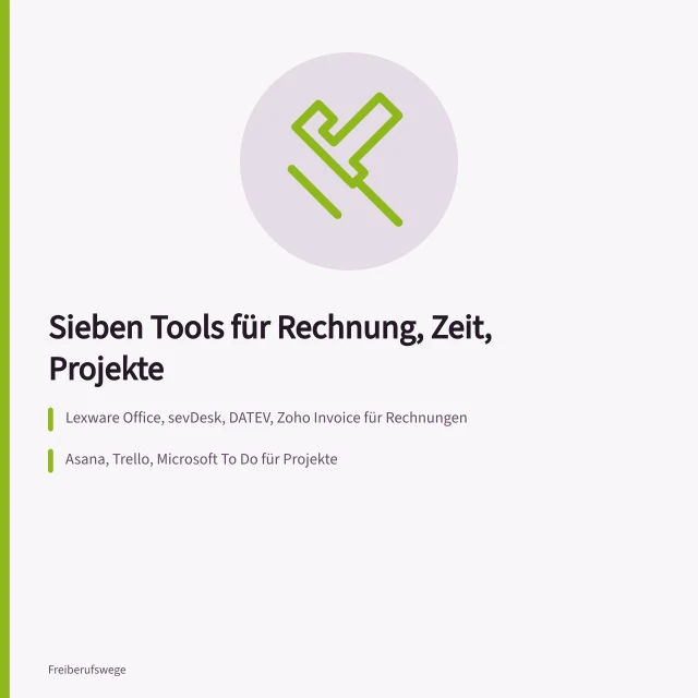 Vergleich von sieben Software-Werkzeugen für Rechnungen, Zeiten und Projekte. Arbeitswerkzeuge mit 7 Tools für Rechnung, Zeit und Projekte