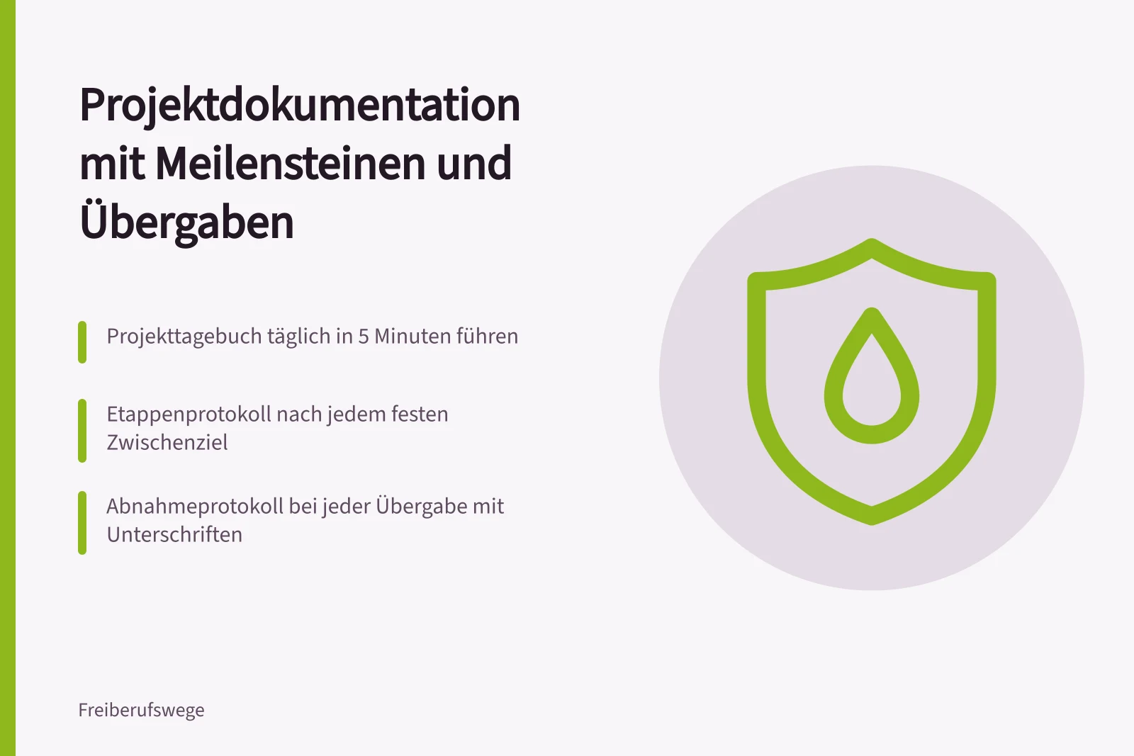 Karte: Projektdokumentation mit Tagebuch, Etappenprotokoll und Abnahmeprotokoll